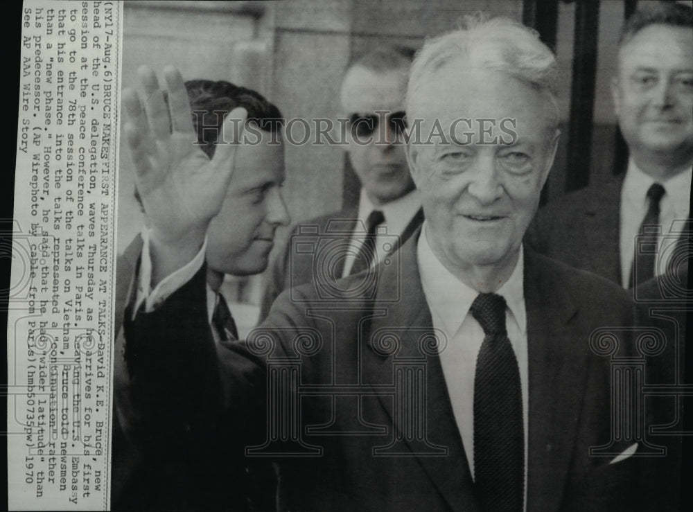 1970 Wire Photo David K.E. Bruce, new head of the U.S. Delegation - spw01287-Historic Images