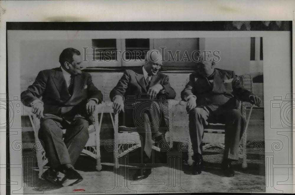 Press Photo Big Three- Joseph Stalin, President Eisenhower &amp; Winston Churchill - Historic Images