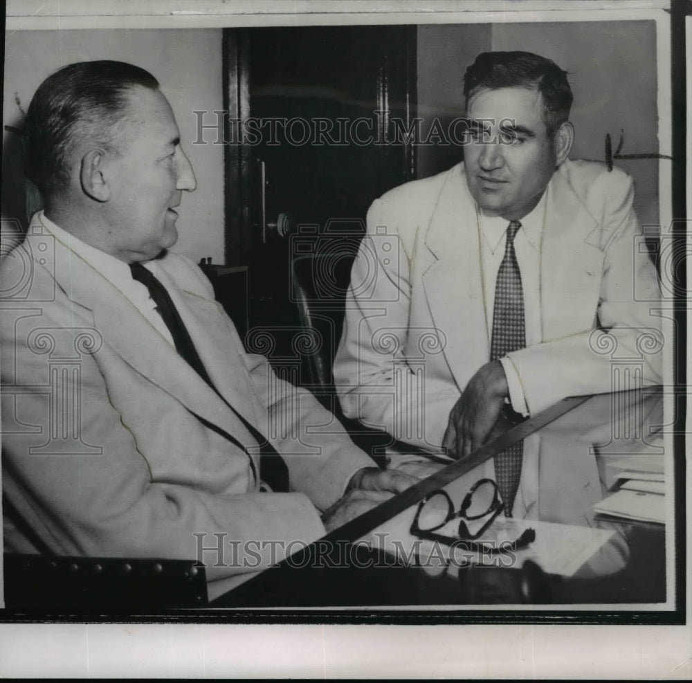 1954 Wire Photo James Folson &amp; Emmett Perry in grand jury for voting fraud.-Historic Images