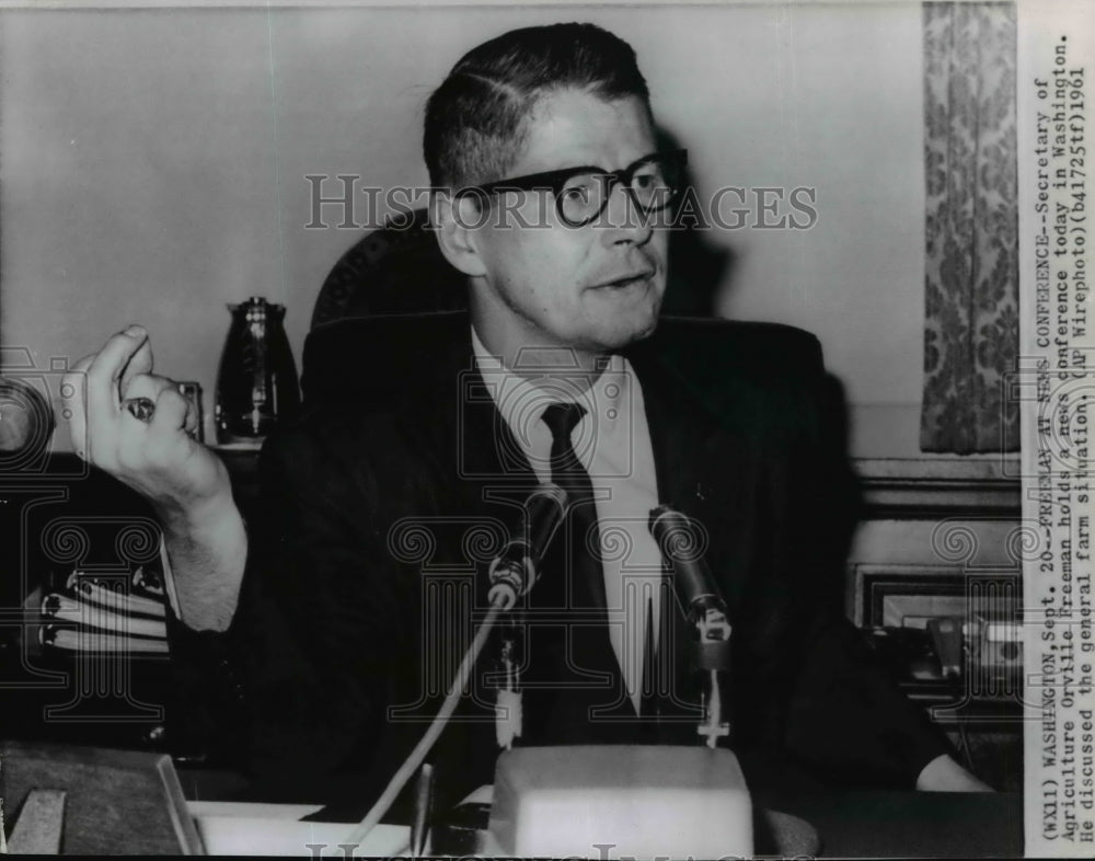 1961 Wire Photo Orville Freeman, Secretary of Agriculture - spw01655 - Historic Images