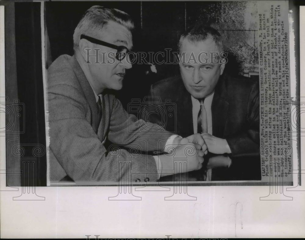 1960 Wire Photo Dr Bernard Finch at murder charge trial in Los Angeles.-Historic Images