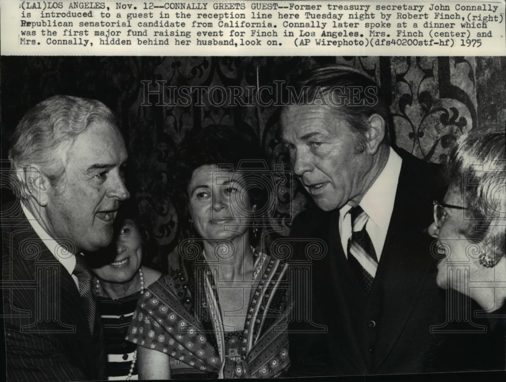 1975 Wire Photo John Connolly at Robert Finch fund raising event, Los Angeles.-Historic Images