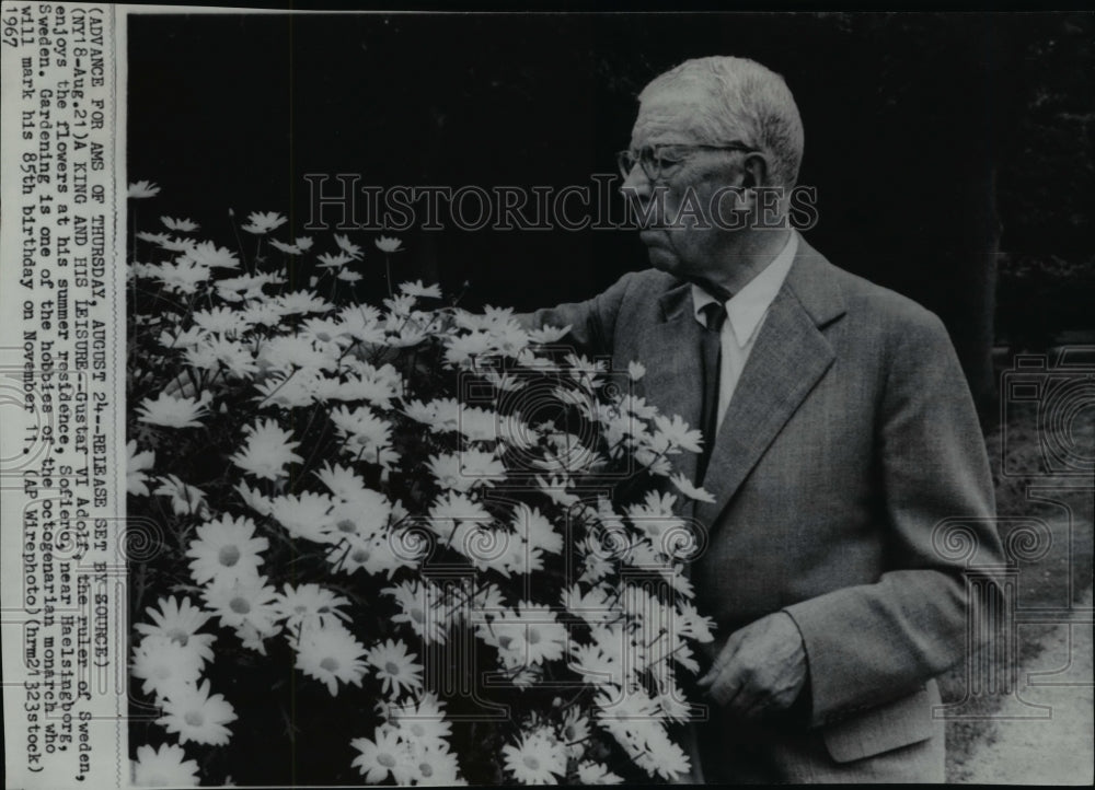 1967 Press Photo Gustaf VI Adolf at summer home in Sofiero, Sweden. - spw01782- Historic Images