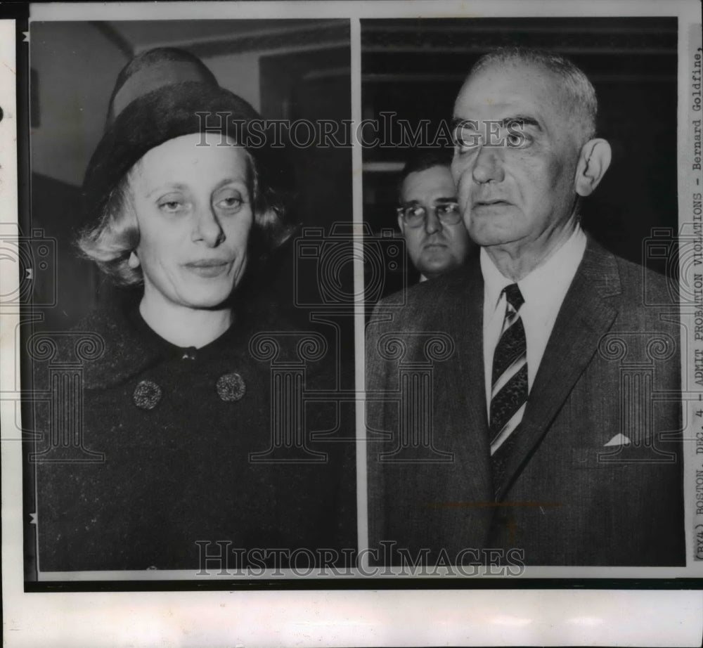 1962 Wire Photo Bernard Goldfine and his secretary Mildred Paperman in court - Historic Images