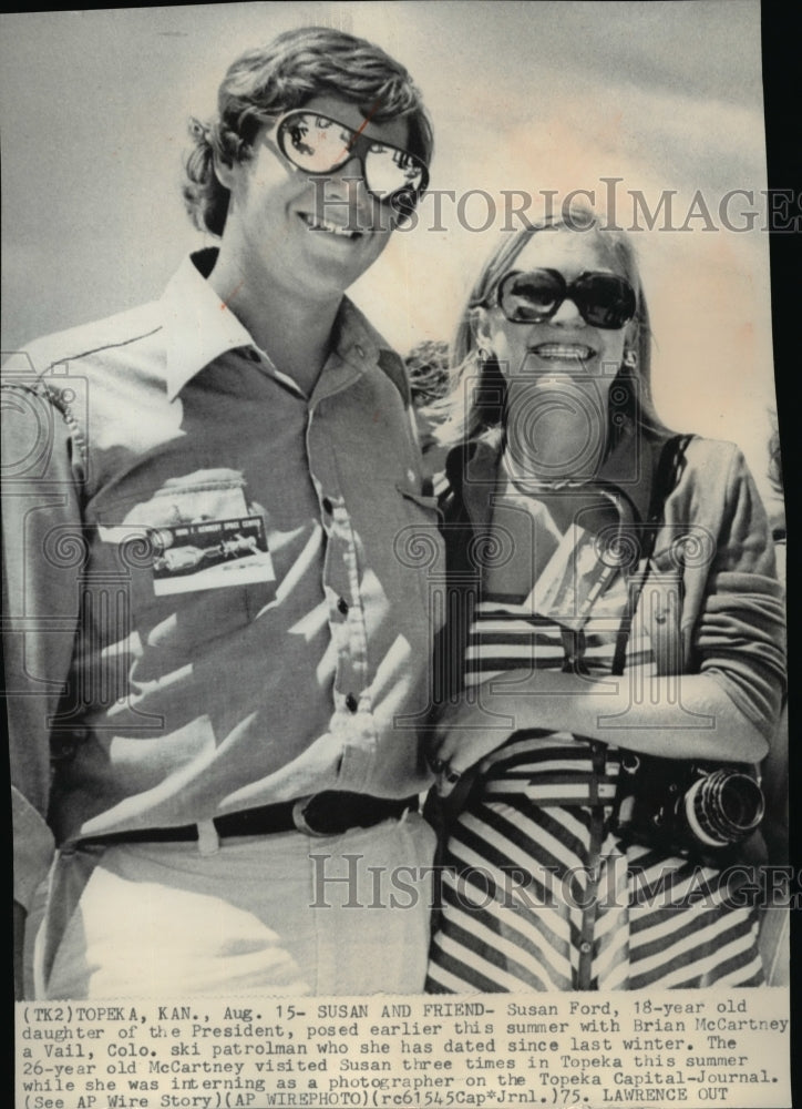 1975 Wire Photo Susan Ford and Brian McCartney in Topeka, Kansas - spw02094-Historic Images