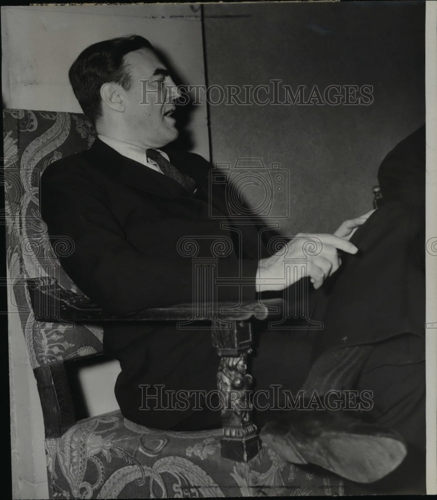 1939 Wire Photo Representative Hamilton Fish being interviewed in Spokane - Historic Images