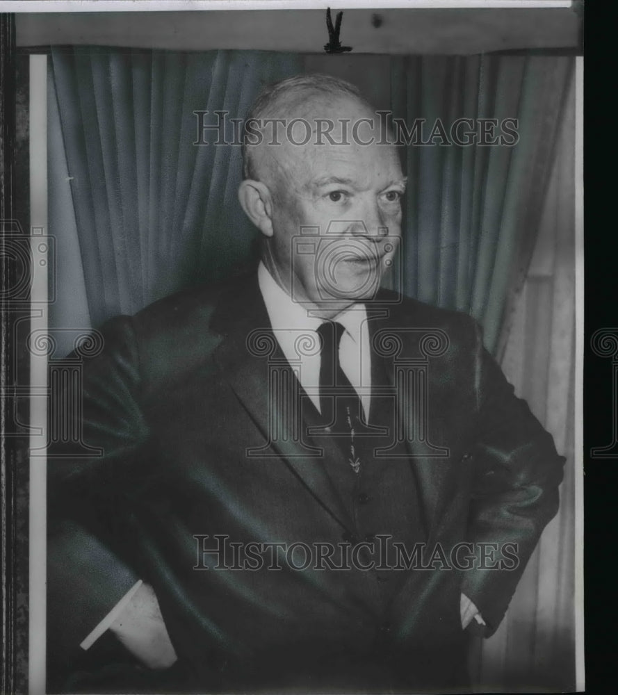 1957 President Eisenhower looking a bit puzzled  - Historic Images