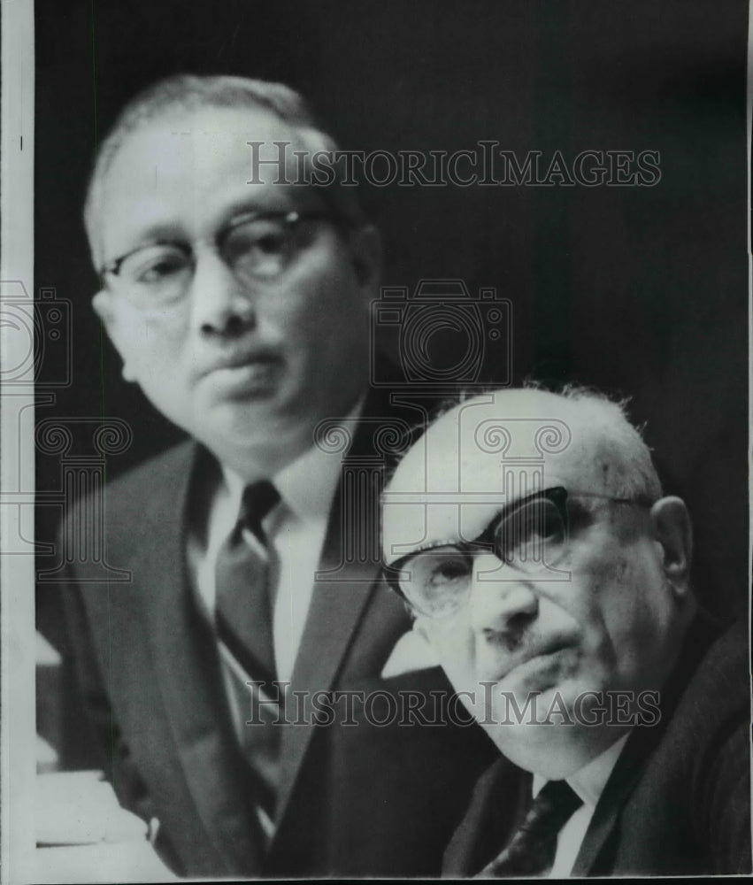 1965 Wire Photo U Thant and Amintore Fanfani watching the tabulation board - Historic Images