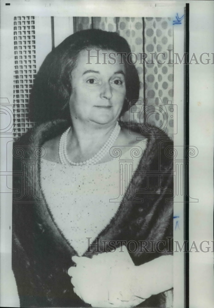 1965 Wire Photo Mrs. Amintore Fanfani  - Historic Images