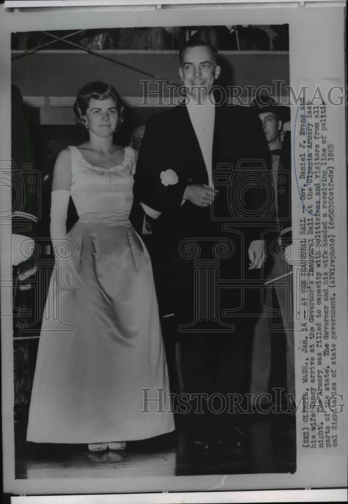 1965 Gov. D. Evans with his wife at the Governor&#39;s Inaugural Ball - Historic Images