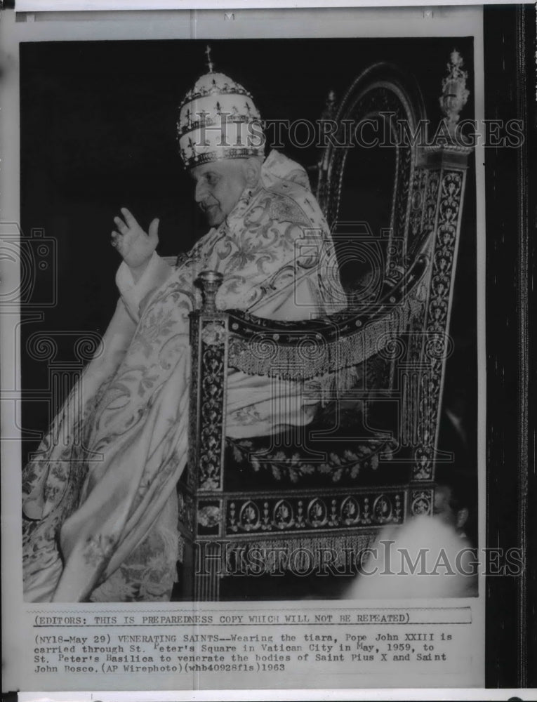 1963 Wire Photo Pope John XXIII - spw02740-Historic Images