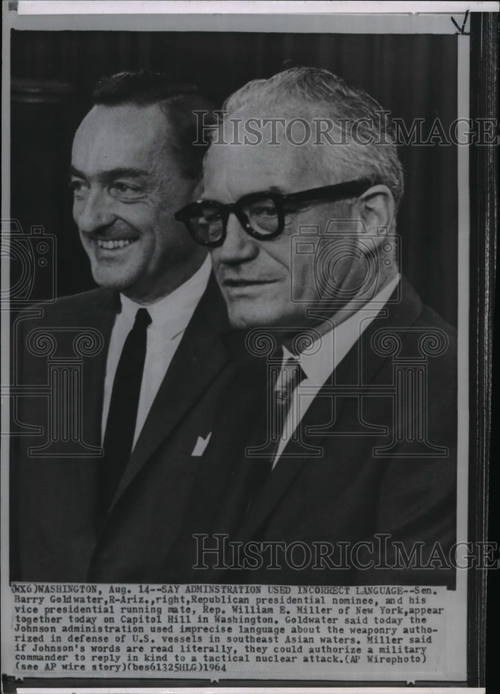 1964 Senator Barry Goldwater with William E. Miller  - Historic Images