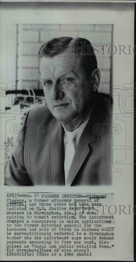 1966 Press Photo Former Attorney General of Alabama Richmond Flowers - spw02840-Historic Images