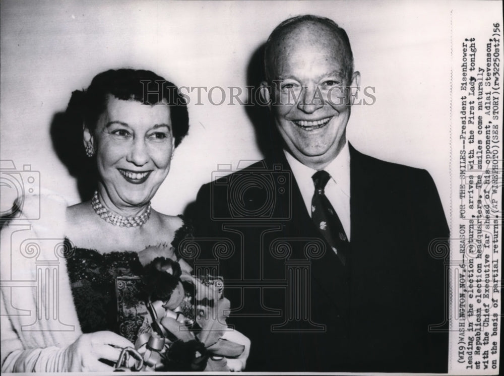 1956 Press Photo President and Mrs. Eisenhower - Historic Images