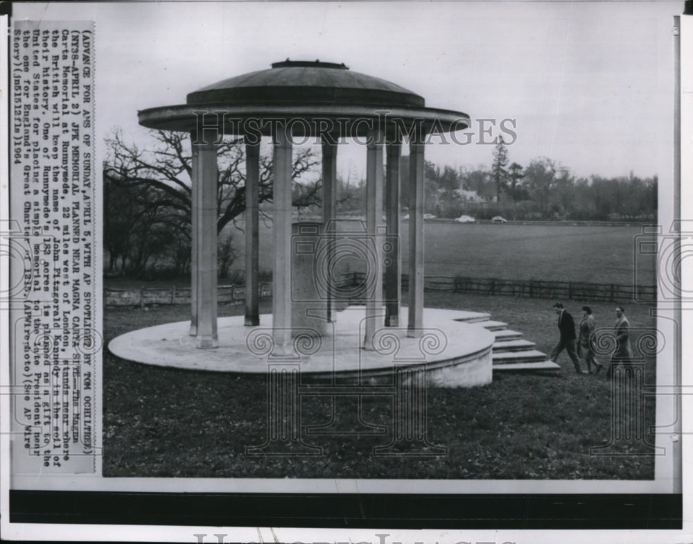 1964 Wire Photo The Magna Carta Memorial at Runnymede - spw03073-Historic Images