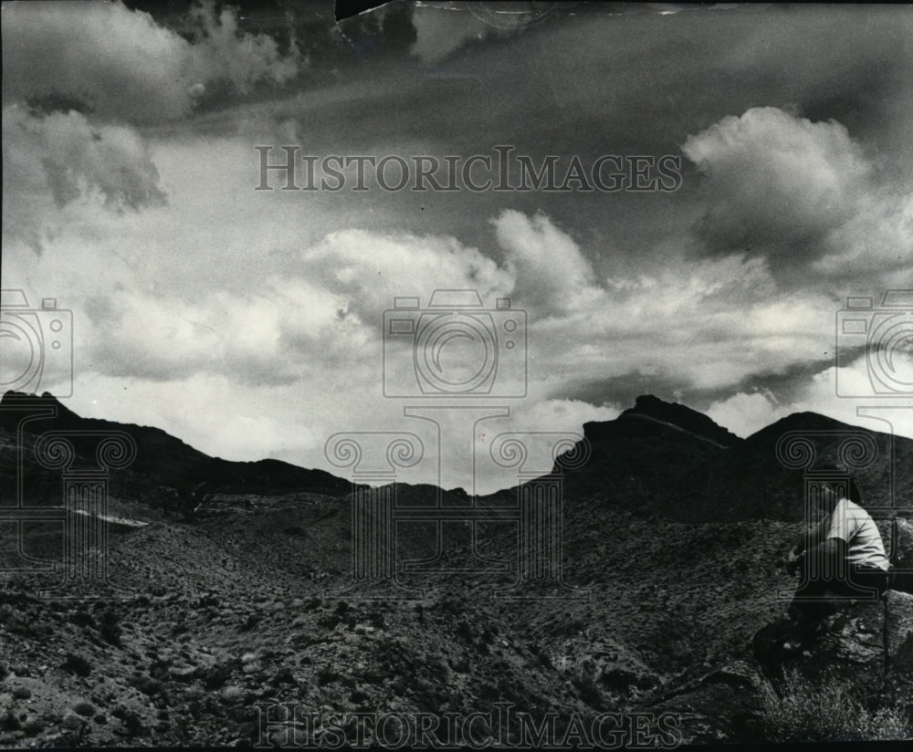 1966 Press Photo Natural rock formation in the mountains of the Mojave Desert - Historic Images