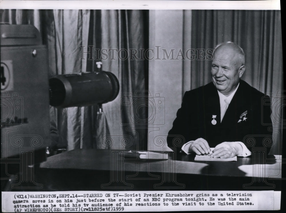 1959 Wire Photo Soviet Premier Khrushchev - spw03189-Historic Images