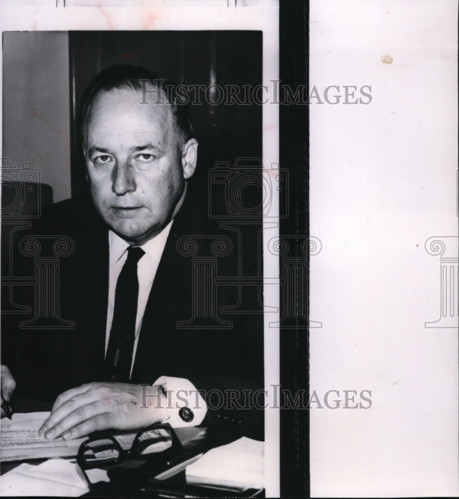 1963 Wire Photo Rep. Wayne L. Hays signing documents at his desk - spw03419-Historic Images