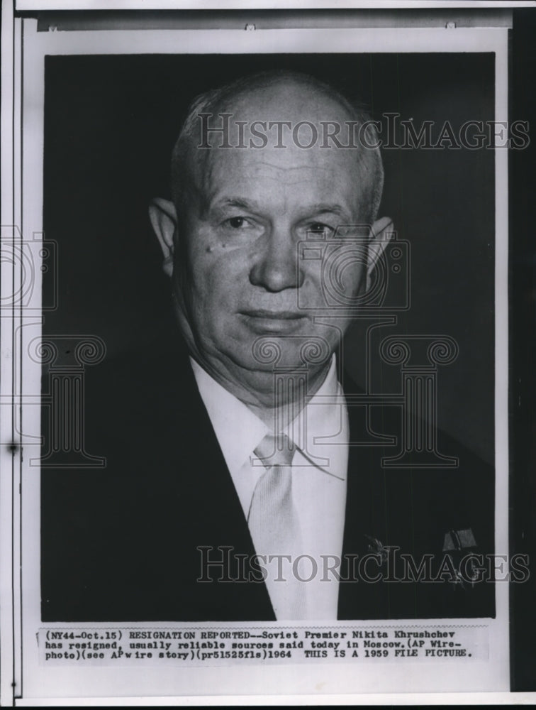 1959 Wire Photo Soviet Premier Nikita Khrushchev - spw03625-Historic Images