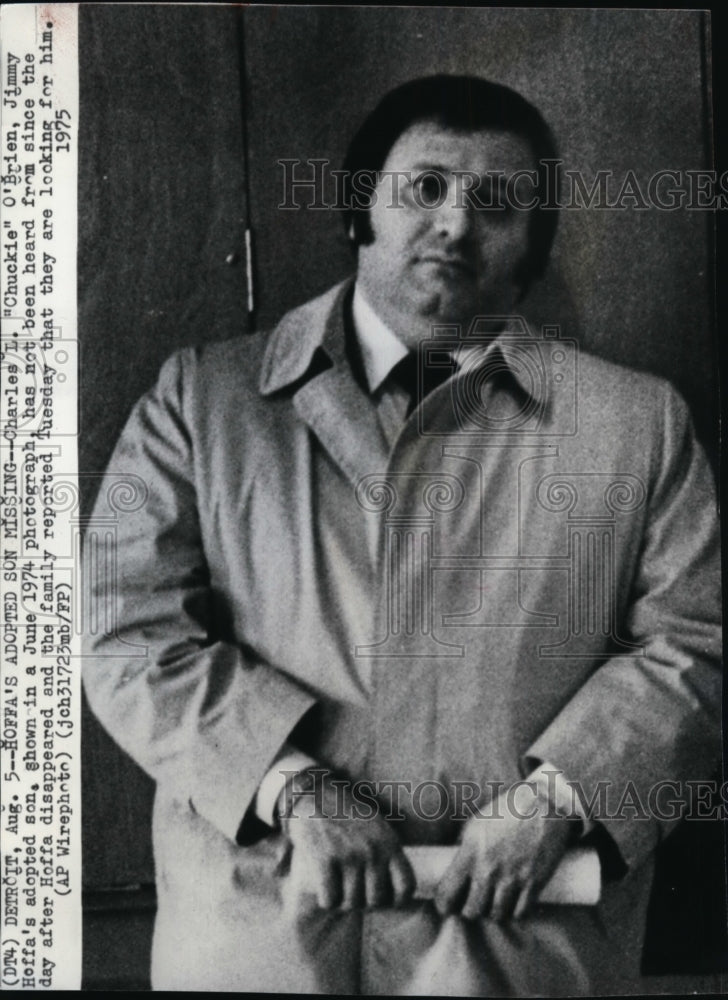 1975 Press Photo Adopted son of Jimmy Hoffa goes missing - Historic Images