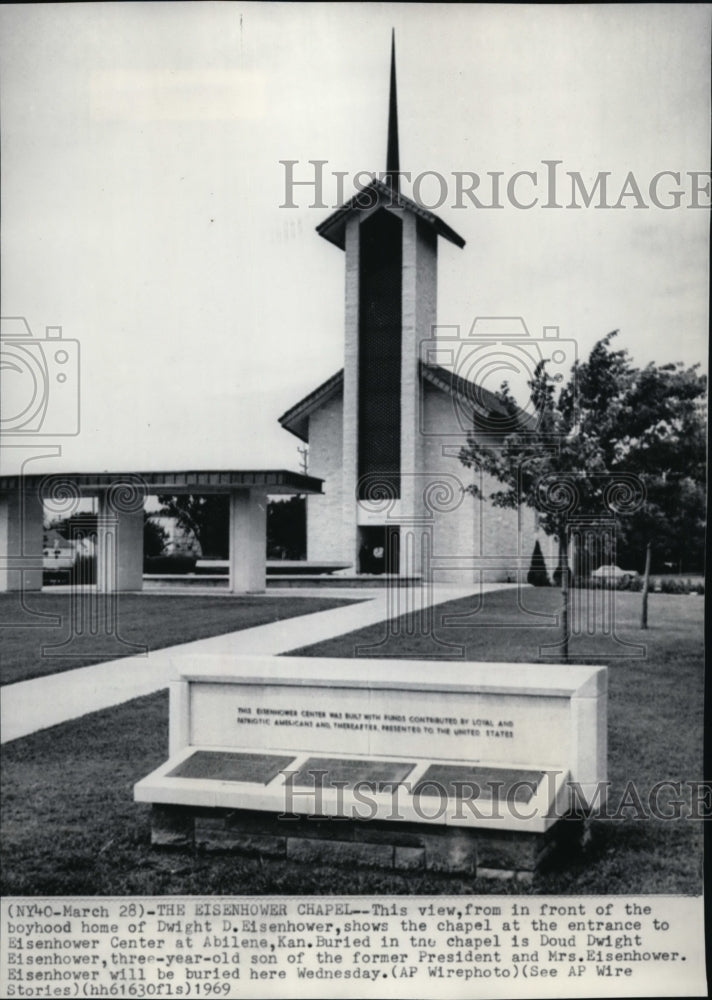 1969 Press Photo Dwight Eisenhower&#39;s Childhood home, where he will be buried. - Historic Images