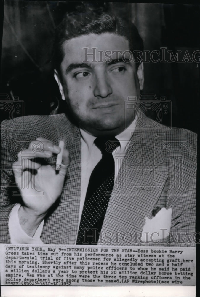 1952 Press Photo Gangster, Bookie, Harry Gross is a star witness at trial. - Historic Images