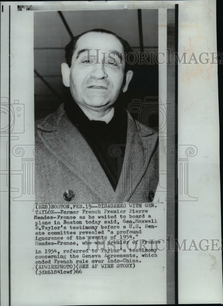 1966 Press Photo Former French Premier Pierre Mendes-France in Boston - Historic Images