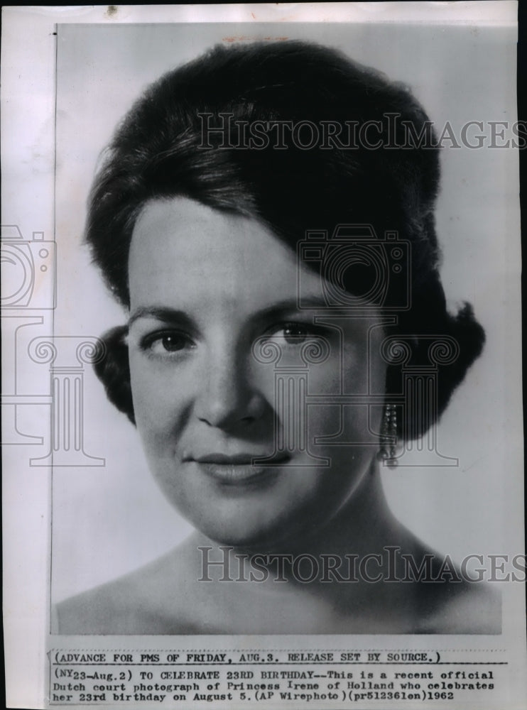 1962 Press Photo Princess Irene of Holland - Historic Images