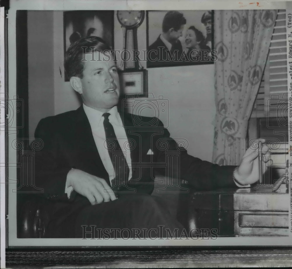 1963 Wire Photo Edward Kennedy in his office - spw04668-Historic Images