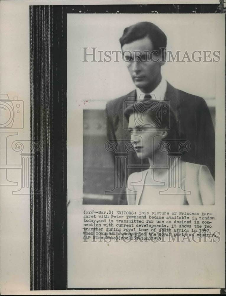 1955 Press Photo Princess Margaret and Peter Townsend in South Africa- Historic Images