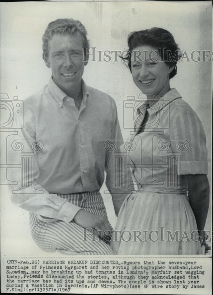 1967 Press Photo Princess Margaret and Lord Snowdon deny marital issues - Historic Images