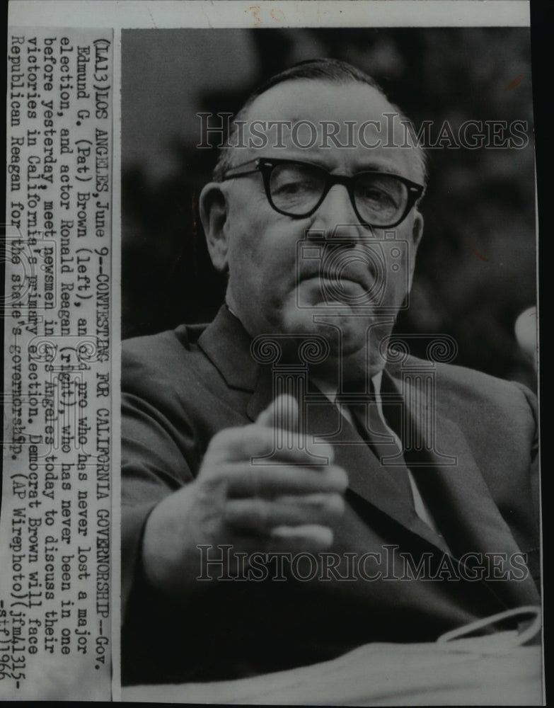 1966 Press Photo Gov. of California Edmund G. Brown - Historic Images