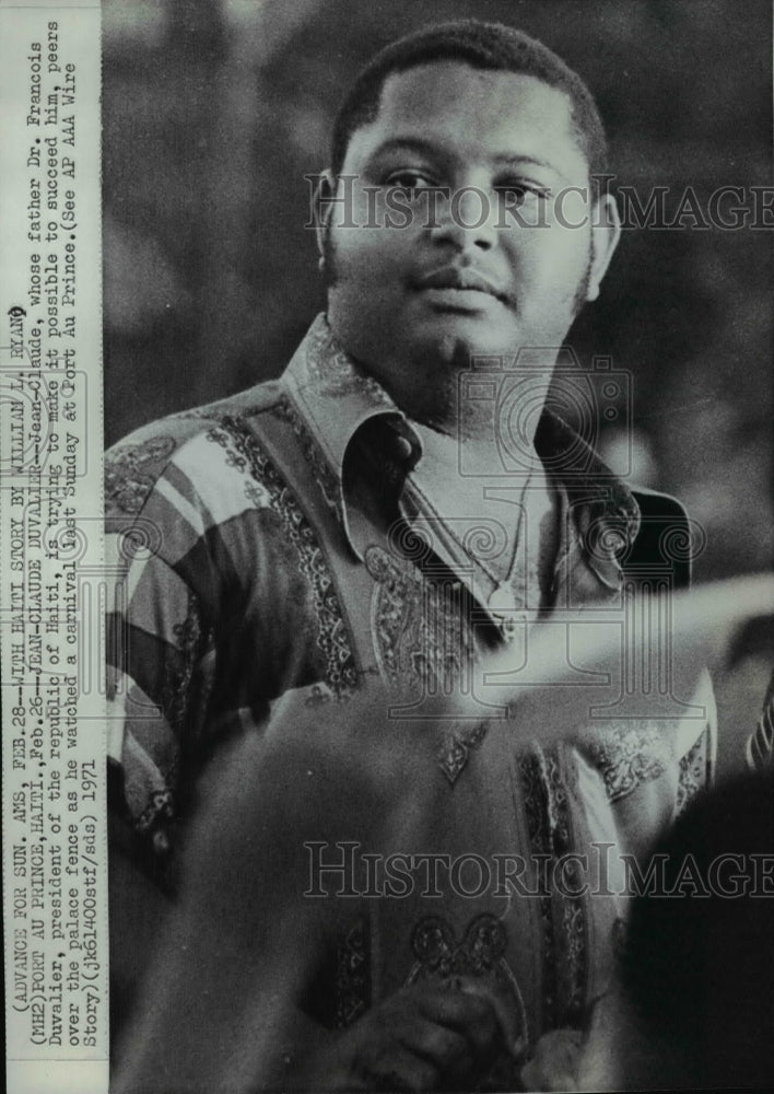 1971 Press Photo Jean-Claude Duvalier, son of Haiti&#39;s President - Historic Images