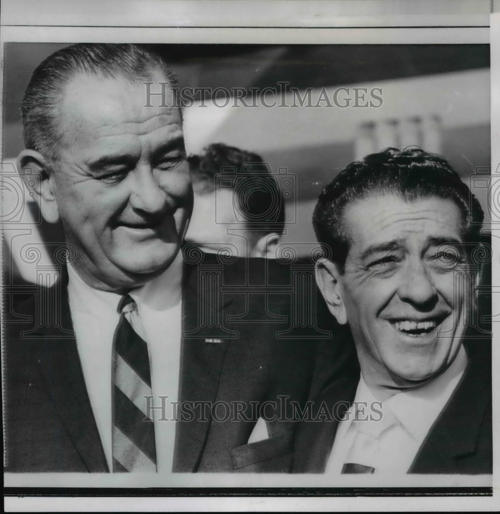 1964 Press Photo Presidents Lyndon B. Johnson and Lopez Mateos in Los Angeles-Historic Images