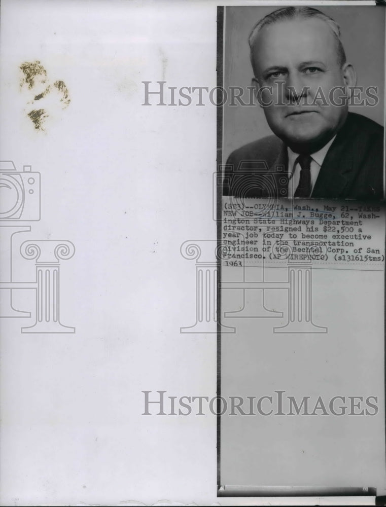 1963 Press Photo William J. Bugge of the Bechtel Corp. of San Francisco-Historic Images