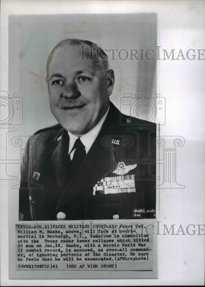 1961 Press Photo Air Force Col. William M. Banks Of Texas. - Historic Images