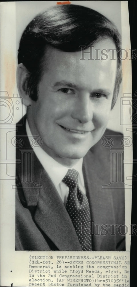 1972 Press Photo Democrat Lloyd Meeds of the 2nd congressional district. - Historic Images