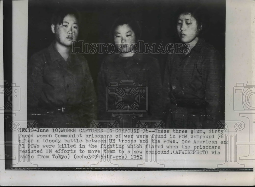 1952 Press Photo Women Communist prisoners of war found in POW compound 76-Historic Images