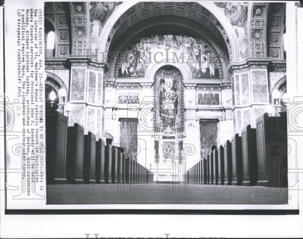 1963 Interior of St. Matthew&#39;s Roman Catholic Church in Washington - Historic Images