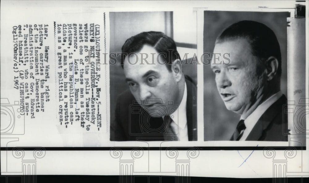 1967 Louie B. Nunn, Republican, and Henry Ward, Democratic - Historic Images