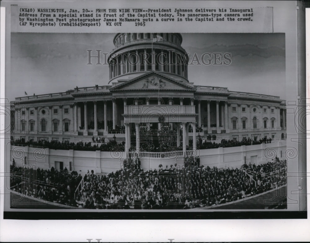 1965 Press Photo President Johnson delivering his inaugural address - spw06186-Historic Images