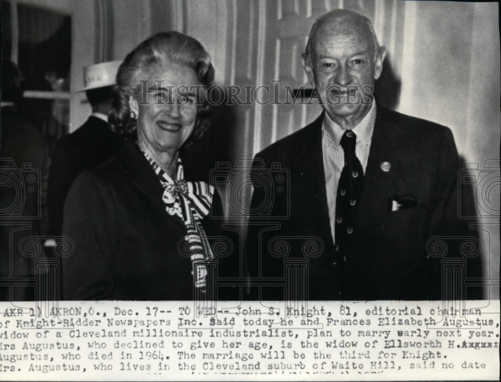 1975 John S. Knight and Frances Elizabeth Augustus to marry - Historic Images