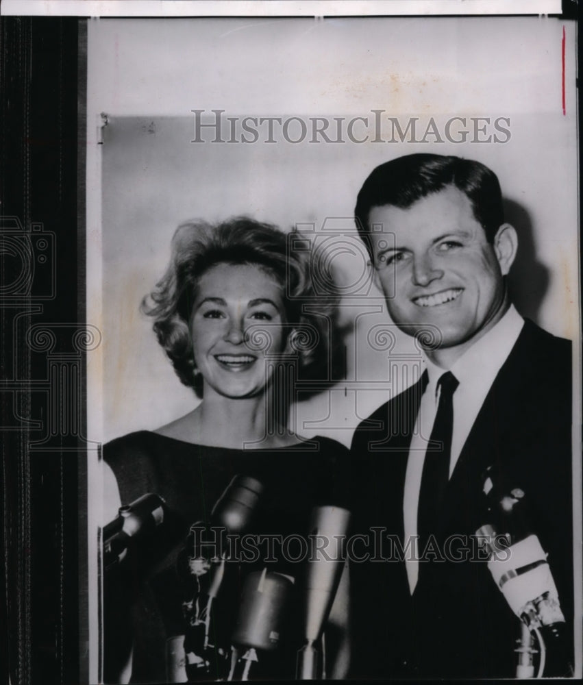 1962 Edward Kennedy &amp; Wife Joan after announcing run for Senate - Historic Images