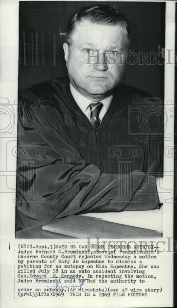 1969 Press Photo Judge Bernard Brominski of Penn. Luzerne County Court. - Historic Images