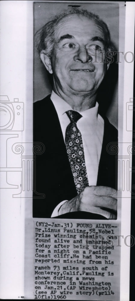 1960 Nobel Prize winning chemist Dr. Linus Pauling. - Historic Images