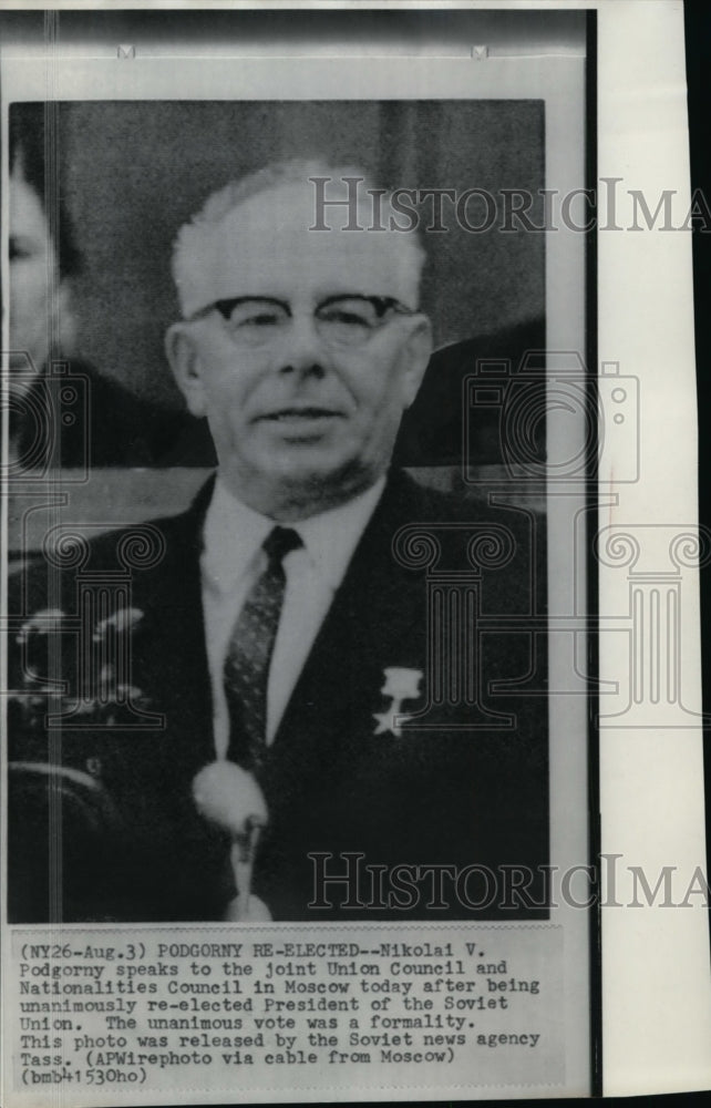 1966 Nikolai V. Podgorny re-elected President of Soviet Union ...