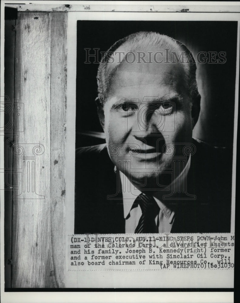 1970 Press Photo John M. King of King Resources Company - Historic Images
