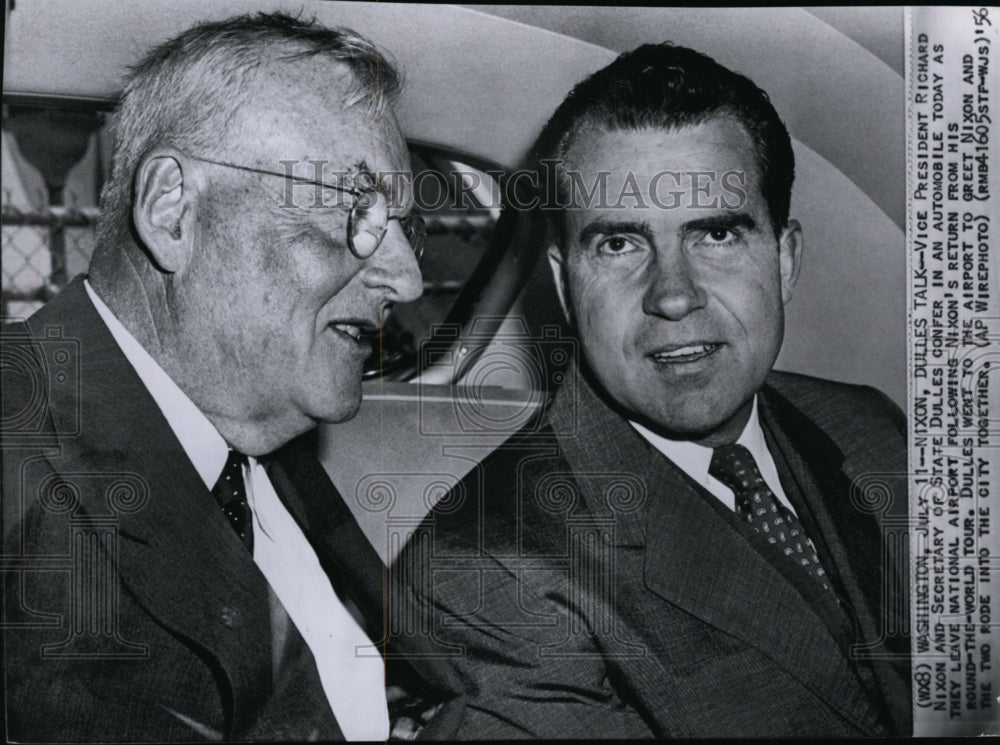 1956 Press Photo Vice President Richard Nixon with Secretary of State Dulles-Historic Images