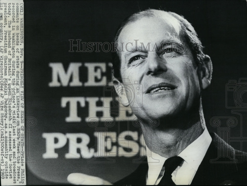 1969 Prince Philip during an interview on NBC's Meet the Press-Historic Images