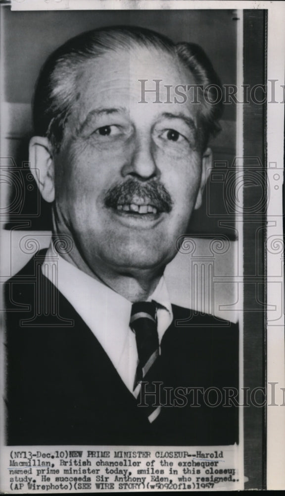 1957 Press Photo Harold Macmillan, British Chancellor of the Exchequer - Historic Images